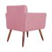 Combo Poltrona mais Puff Isabela em Tressê Pés Palito Suede Rosa