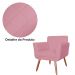 Combo Poltrona mais Puff Isabela em Tressê Pés Palito Suede Rosa