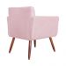 Combo Poltrona mais Puff Isabela em Tressê Pés Palito Suede Rosa Bebê