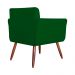 Combo Poltrona mais Puff Isabela em Tressê Pés Palito Suede Verde
