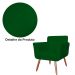 Combo Poltrona mais Puff Isabela em Tressê Pés Palito Suede Verde