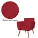 Combo Poltrona mais Puff Isabela em Tressê Pés Palito Suede Vermelho