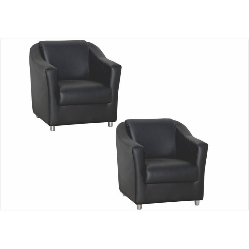 Conjunto 02 Poltronas Decorativa Para Escritório E Sala De Estar Tilla Napa Preto -  DS Estofados