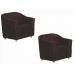 Conjunto 02 Poltronas Decorativa Para Escritório E Sala De Estar Tilla Suede Marrom - DS Estofados