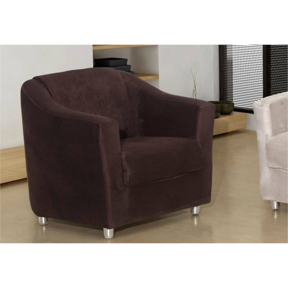 Conjunto 02 Poltronas Decorativa Para Escritório E Sala De Estar Tilla Suede Marrom - DS Estofados