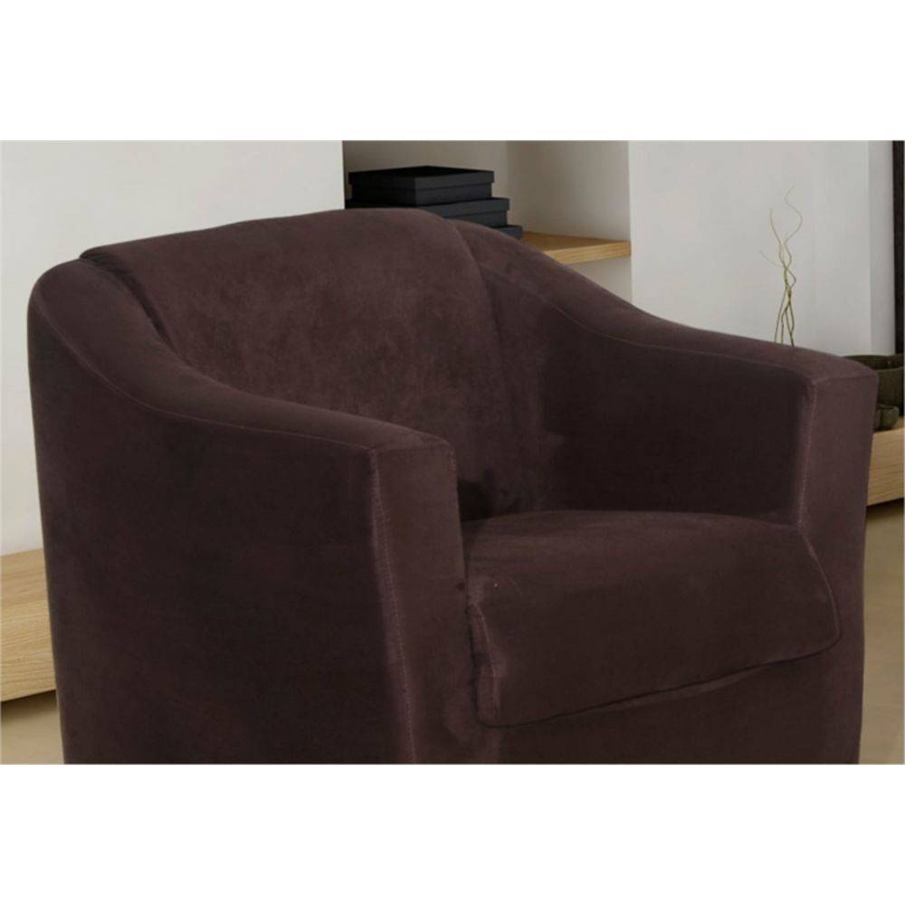 Conjunto 02 Poltronas Decorativa Para Escritório E Sala De Estar Tilla Suede Marrom - DS Estofados