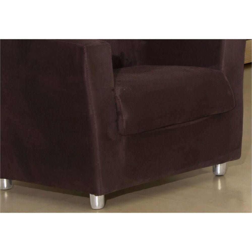 Conjunto 02 Poltronas Decorativa Para Escritório E Sala De Estar Tilla Suede Marrom - DS Estofados