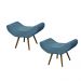 Conjunto 02 Puffs Banqueta Emília Em Suede Liso Azul Royal - DS Móveis