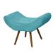 Conjunto 02 Puffs Banqueta Emília Em Suede Liso Azul Turquesa - DS Móveis