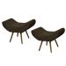 Conjunto 02 Puffs Banqueta Emília Em Suede Liso Marrom - DS Móveis