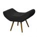 Conjunto 02 Puffs Banqueta Emília Em Suede Liso Preto - DS Móveis