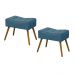 Conjunto 02 Puffs Banqueta Retangular Suede Liso Azul Royal - DS Móveis