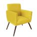Conjunto 2 Poltronas Decorativa Nina Rodapé Suede Amarelo - DS Móveis