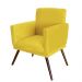 Conjunto 2 Poltronas Decorativa Nina Rodapé Suede Amarelo - DS Móveis