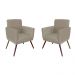 Conjunto 2 Poltronas Decorativa Nina Rodapé Suede Bege - DS Móveis