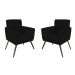 Conjunto 2 Poltronas Decorativa Nina Rodapé Suede Preto - DS Móveis