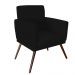Conjunto 2 Poltronas Decorativa Nina Rodapé Suede Preto - DS Móveis