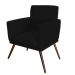Conjunto 2 Poltronas Decorativa Nina Rodapé Suede Preto - DS Móveis