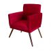 Conjunto 2 Poltronas Decorativa Nina Rodapé Suede Vermelho - DS Móveis