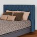 Conjunto Cabeçeira mais Calçadeira Baú Casal Emma Suede Azul Royal