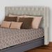 Conjunto Cabeçeira mais Calçadeira Baú Casal Emma Suede Bege