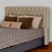 Conjunto Cabeçeira mais Calçadeira Baú Casal Emma Suede Cappuccino