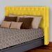 Conjunto Cabeçeira mais Calçadeira Baú Casal Queen Emma Suede Amarelo