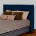 Conjunto Cabeçeira mais Calçadeira Baú Casal Queen Emma Suede Azul Marinho