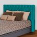 Conjunto Cabeçeira mais Calçadeira Baú Casal Queen Emma Suede Azul Turquesa