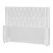 Conjunto Cabeçeira mais Calçadeira Baú Casal Queen Emma Suede Branco