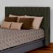 Conjunto Cabeçeira mais Calçadeira Baú Casal Queen Emma Suede Marrom