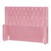 Conjunto Cabeçeira mais Calçadeira Baú Casal Queen Emma Suede Rosa