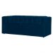 Conjunto Cabeçeira mais Calçadeira Baú Casal Super King Emma Suede Azul Marinho