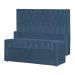 Conjunto Cabeçeira mais Calçadeira Baú Casal Super King Emma Suede Azul Royal