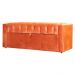 Conjunto Cabeceira e Calçadeira Baú Casal Emma Veludo Terracota