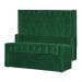Conjunto Cabeceira e Calçadeira Baú Casal Emma Veludo Verde