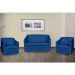 Kit 01 Namoradeira mais 02 Poltrona Decorativa Tilla Pés Cromados Suede Azul Marinho - DS Estofados
