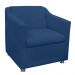 Kit 01 Namoradeira mais 02 Poltrona Decorativa Tilla Pés Cromados Suede Azul Marinho - DS Estofados