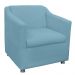 Kit 01 Namoradeira mais 02 Poltrona Decorativa Tilla Pés Cromados Suede Azul Turquesa - DS Estofados