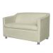 Kit 01 Namoradeira mais 02 Poltrona Decorativa Tilla Pés Cromados Suede Bege - DS Estofados