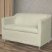 Kit 01 Namoradeira mais 02 Poltrona Decorativa Tilla Pés Cromados Suede Bege - DS Estofados
