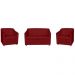 Kit 01 Namoradeira mais 02 Poltrona Decorativa Tilla Pés Cromados Suede Bordô - DS Estofados