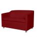 Kit 01 Namoradeira mais 02 Poltrona Decorativa Tilla Pés Cromados Suede Bordô - DS Estofados