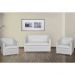 Kit 01 Namoradeira mais 02 Poltrona Decorativa Tilla Pés Cromados Suede Branco - DS Estofados