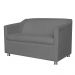 Kit 01 Namoradeira mais 02 Poltrona Decorativa Tilla Pés Cromados Suede Cinza - DS Estofados