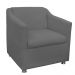 Kit 01 Namoradeira mais 02 Poltrona Decorativa Tilla Pés Cromados Suede Cinza - DS Estofados
