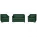 Kit 01 Namoradeira mais 02 Poltrona Decorativa Tilla Pés Cromados Suede Verde - DS Estofados