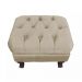 Kit 01 Puff Calçadeira Retrô 1,00 Metro Luis Xv Mais 02 Puffs 50X40 cm Capitonê Suede Bege - DS Estofados