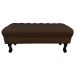 Kit 01 Puff Calçadeira Retrô 1,00 Metro Luis Xv Mais 02 Puffs 50X40 cm Capitonê Suede Marrom - DS Estofados