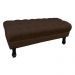 Kit 01 Puff Calçadeira Retrô 1,00 Metro Luis Xv Mais 02 Puffs 50X40 cm Capitonê Suede Marrom - DS Estofados